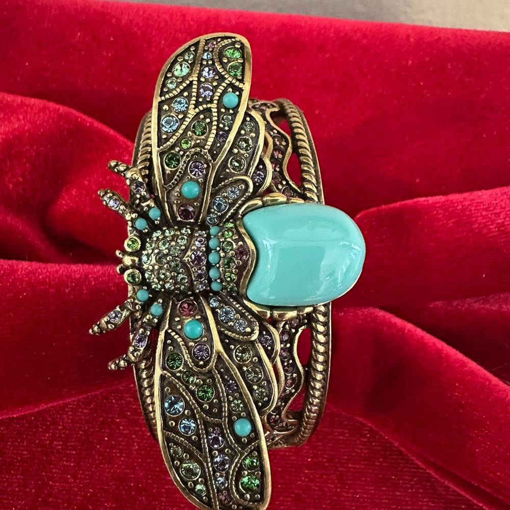 Heidi Daus Blue and Gold Dragonfly Bracelet